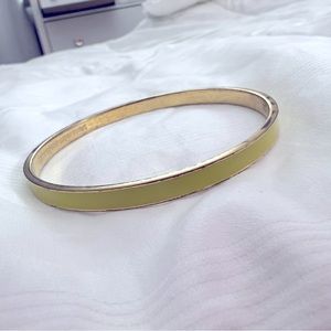Kate Spade Idiom Gold and Light Green Bangle “So Far, So Good” bracelet